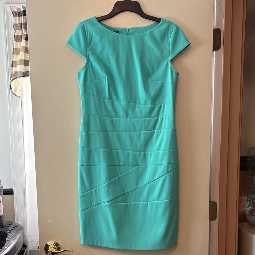 Classic Teal Sheath Dress - Women's Work to Evening